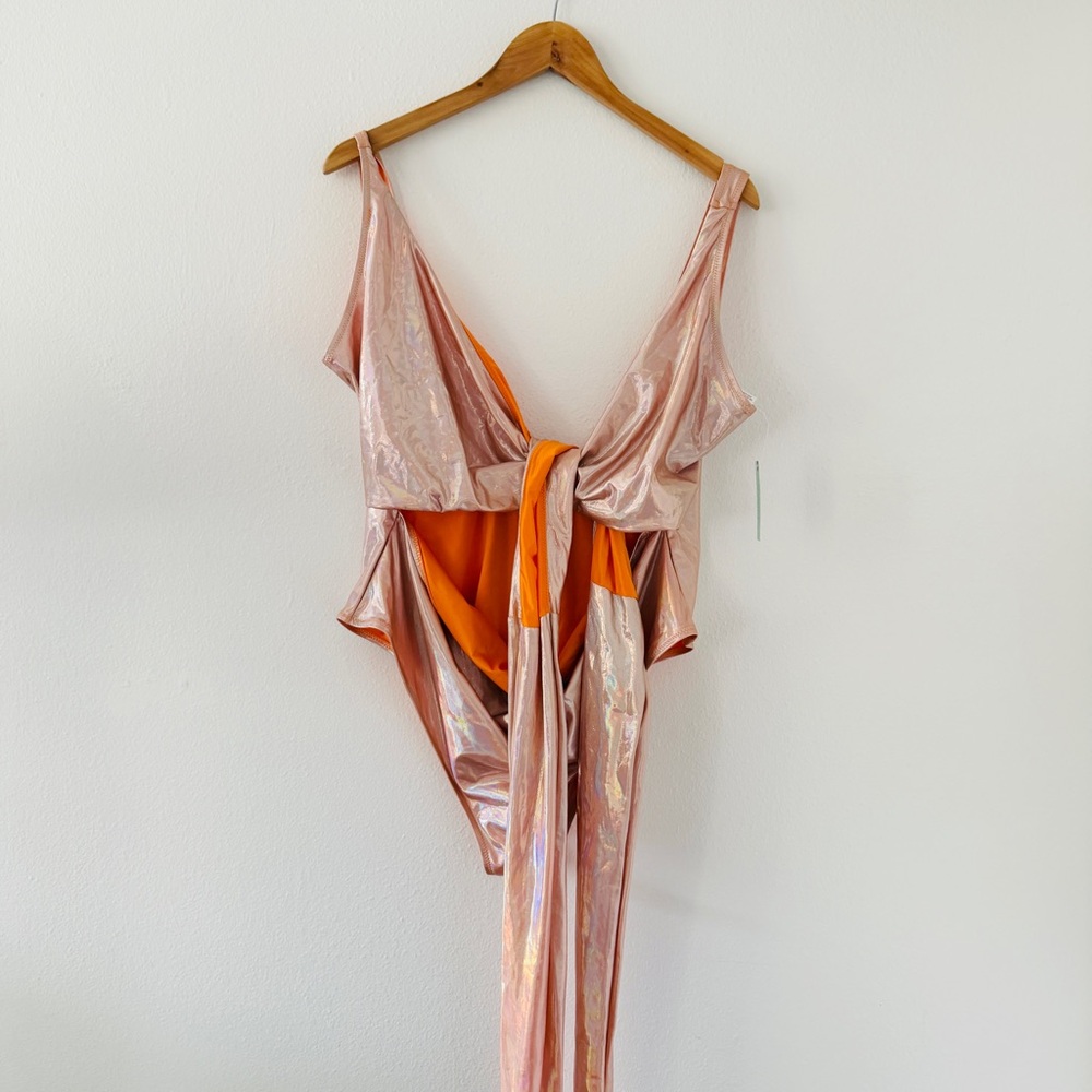 NWT Anthropologie Hutch Marco Shimmer Wrap One-Piece Swimsuit - Picture 5 of 12
